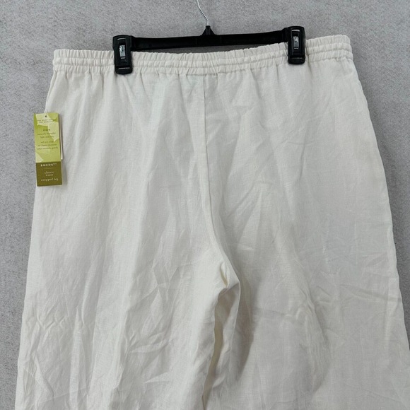 NWT Coldwater Creek Linen Pants Womens PXL Capri Crop Pull On Lined‎ Brook Fit - Picture 7 of 14
